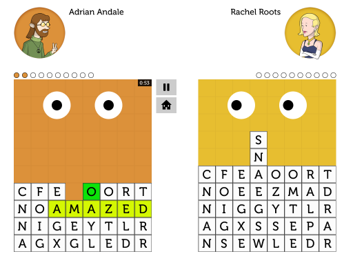 Final user interface Scramble Legends
